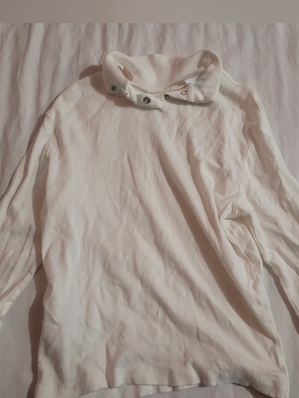 Zara White Long Sleeve Snap-Front Bodysuit